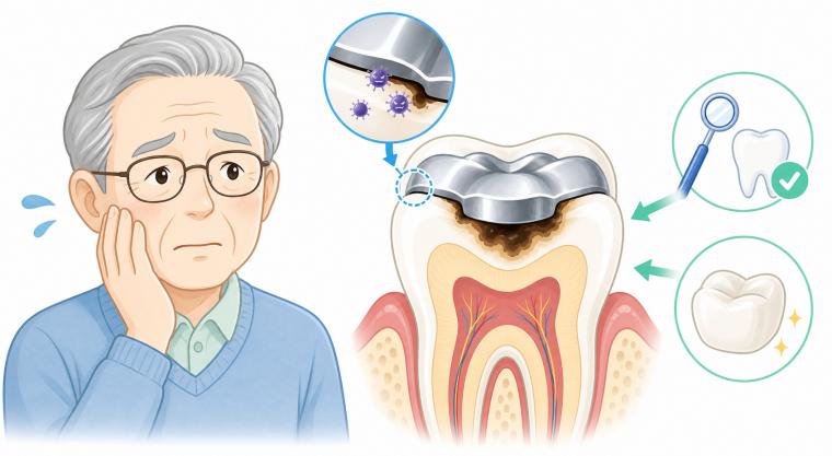 銀歯がむし歯を招くって本当？二次むし歯の原因を解説