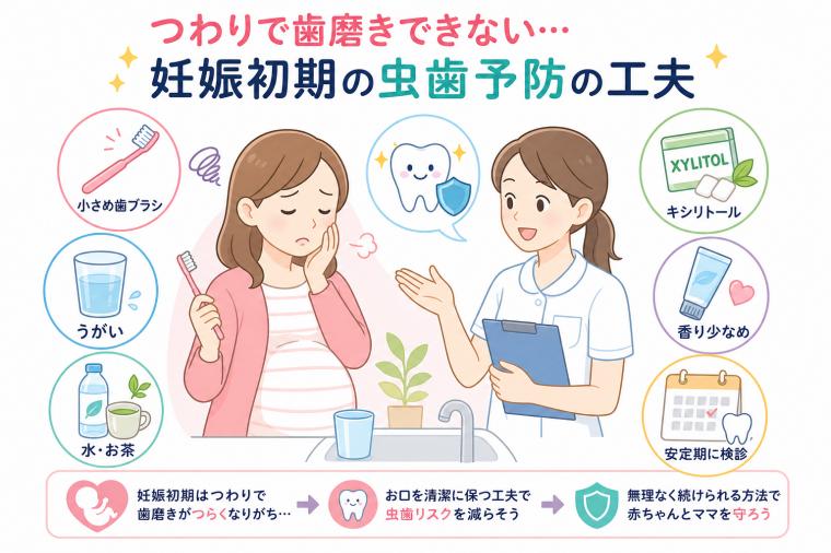つわりで歯磨きできない...妊娠初期の虫歯予防の工夫
